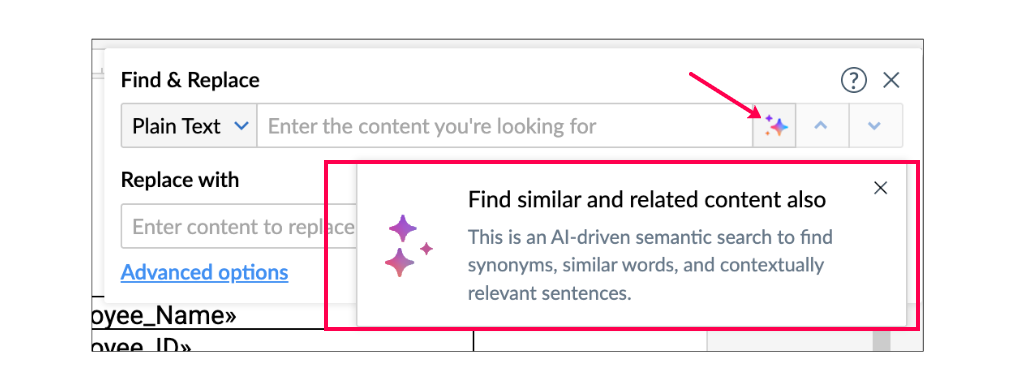 Semantic Search in Zoho Writer