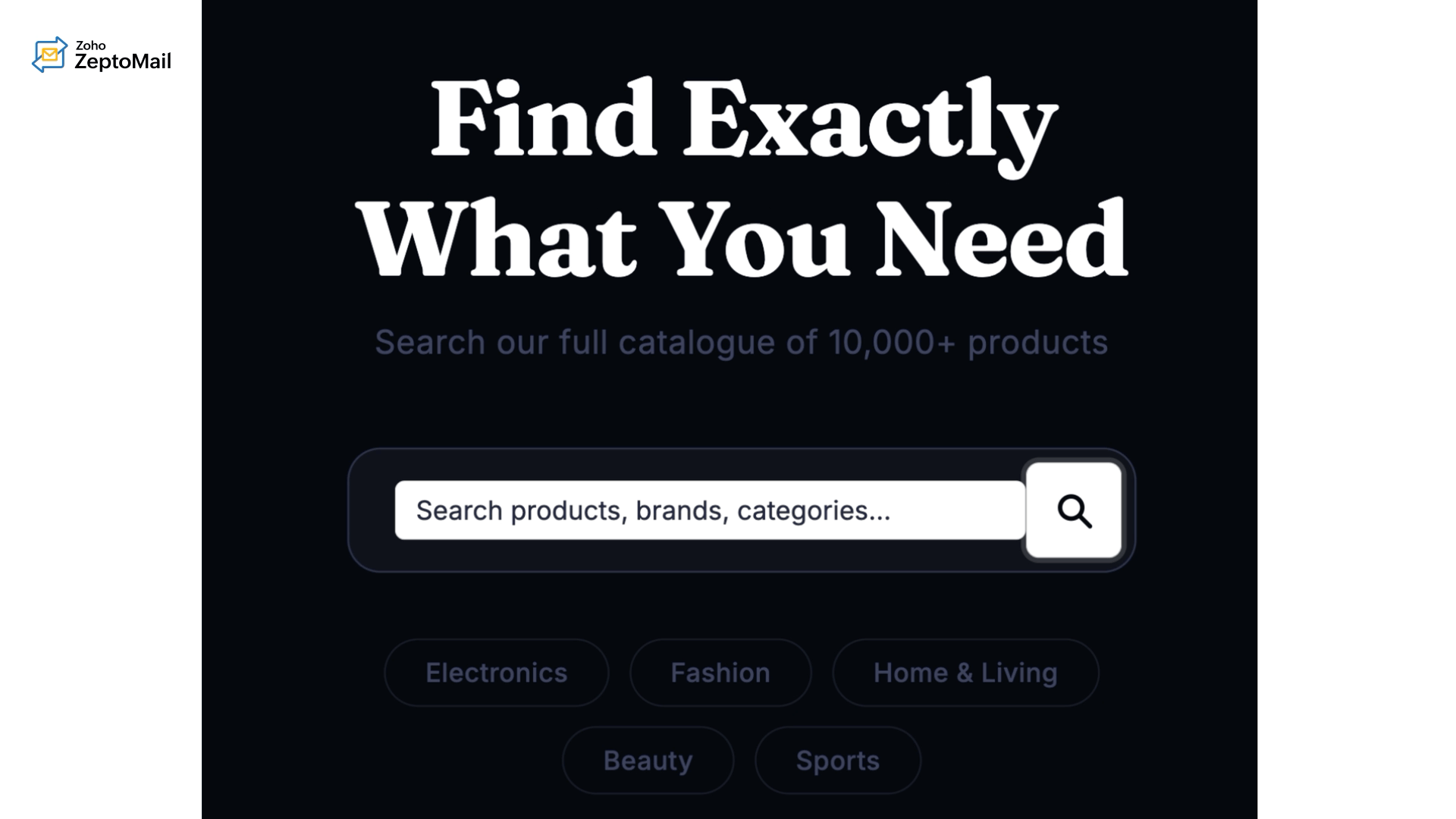 live search buttons, interactive emails