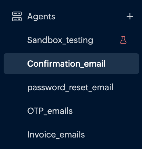 create an agent for confirmation email