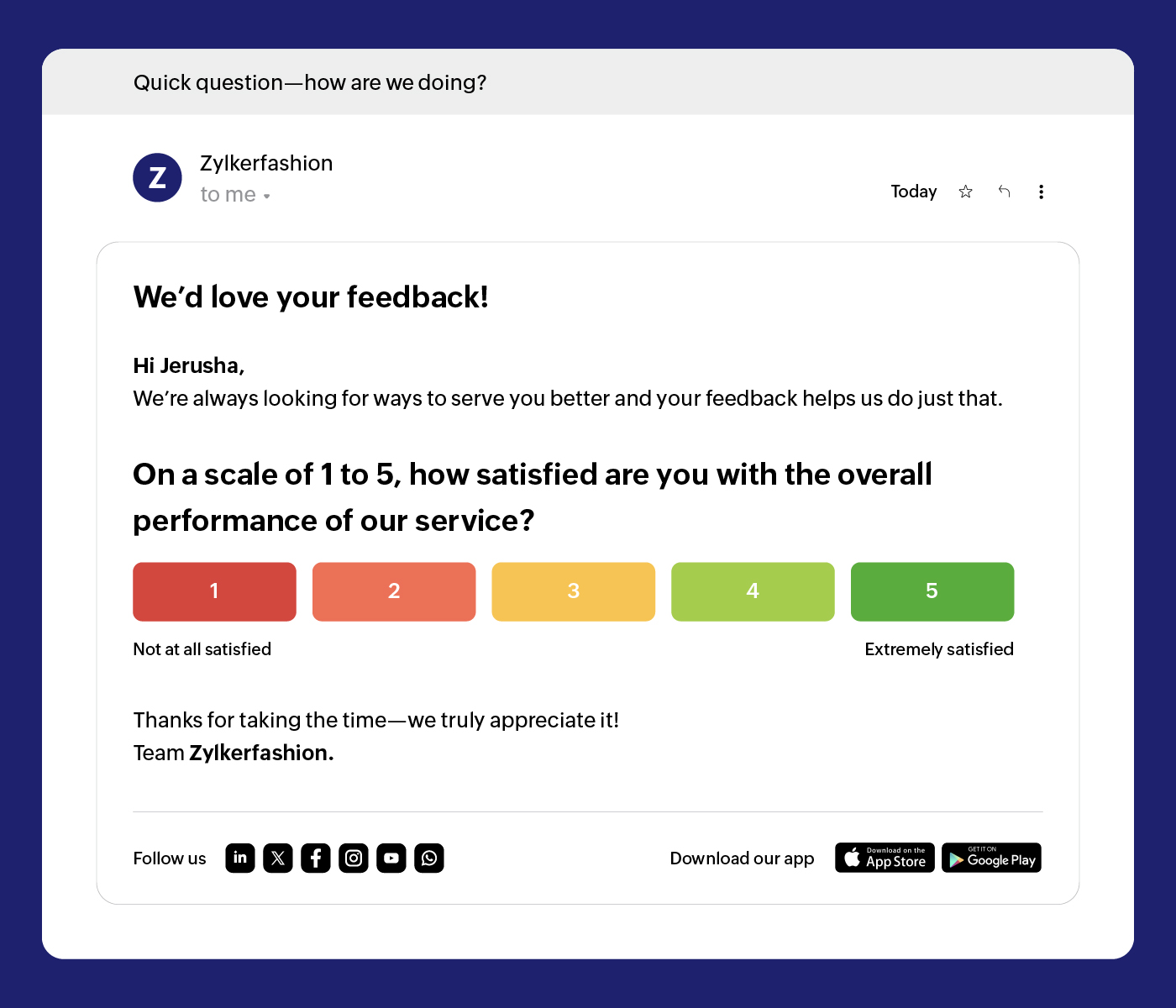 customer satisfaction score