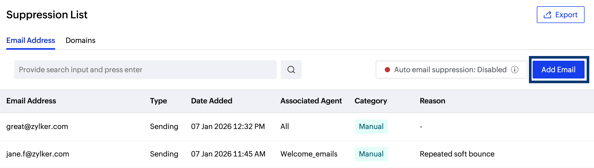 Add entry to the list Add entry to the list