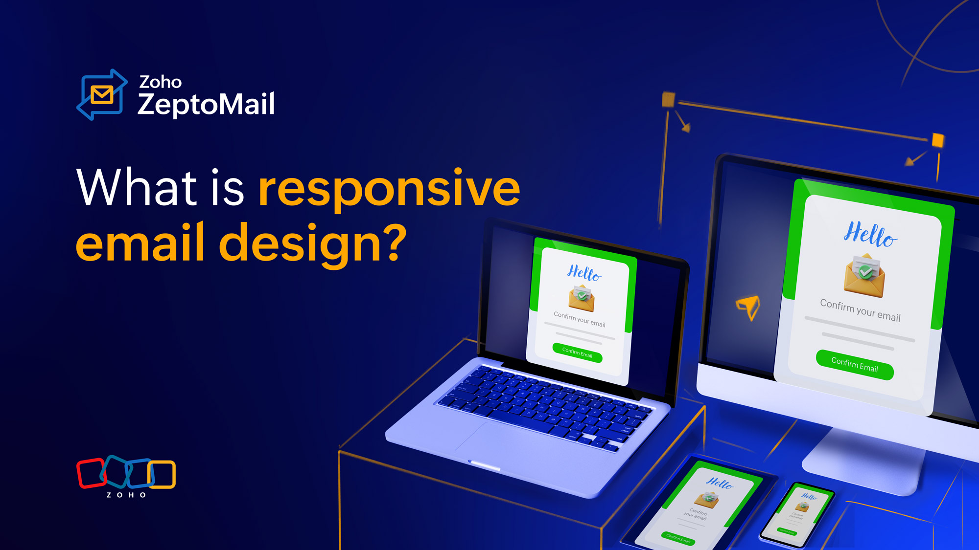 Creative artwork with text "What is responsive email design?"